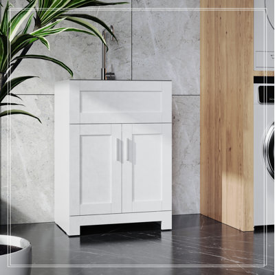 Armoire de salle de bain sans peinture 24 po avec combiné en acier inoxydable