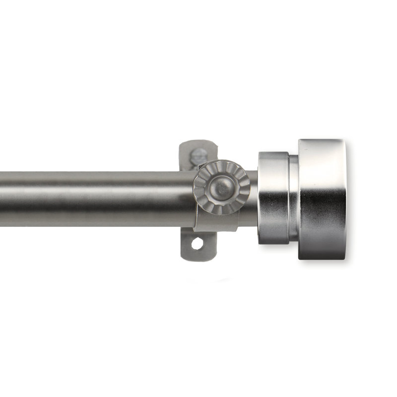 Tringle à rideaux simple réglable 0,81 po Gallatin, Nickel satiné, H 2,5 po x l 144 po x P 2 po