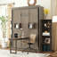 Rotating Murphy Bed With Hidden Wall Cabinet, Dual 3-Tier Side Shelves, Convertible Desk, Extra Storage Racks, Space-Saving Multifunctional Wall Bed