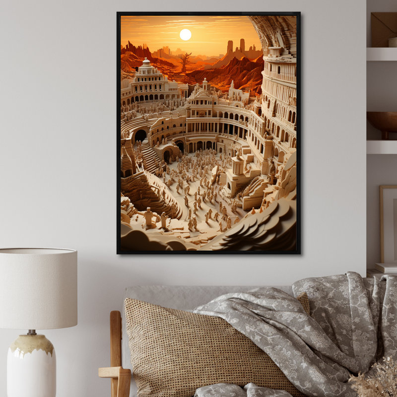 «Old Arena Stadiums I - Cityscapes», reproduction sur toile, H 32 po x l 24 po x P 1 po, Cadre flottant noir