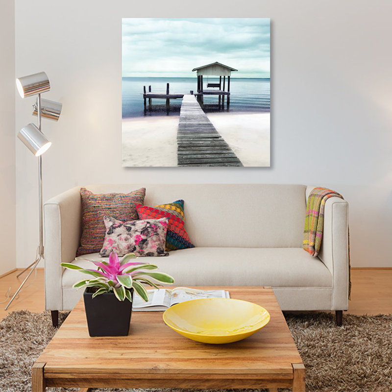 « pacifique place », impression sur toile, H 18 po x l 18 po x P 1,5 po, Toile tendue, Pas de tapis
