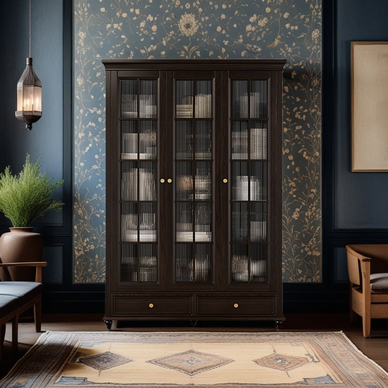 Bibliothèque à porte en verre