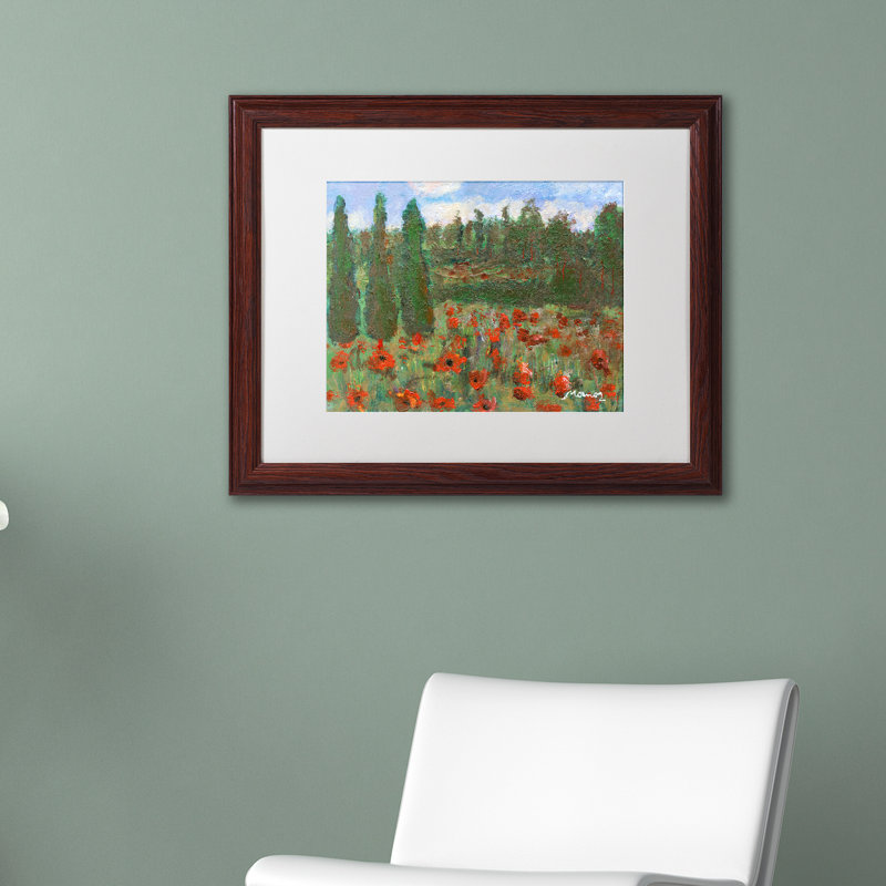 «Red Poppies in the Wood», reproduction d'art sur toile encadrée, H 11 po x l 14 po x P 0,5 po