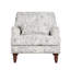 Chaise d'appoint rembourrée à garniture cloutée gris clair avec coussin décoratif et pieds en bois massif Rococo-1656642904