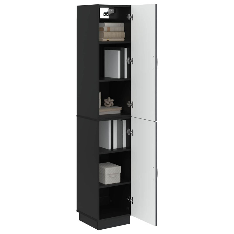 2 -Door 4 Storage Cabinet, Black