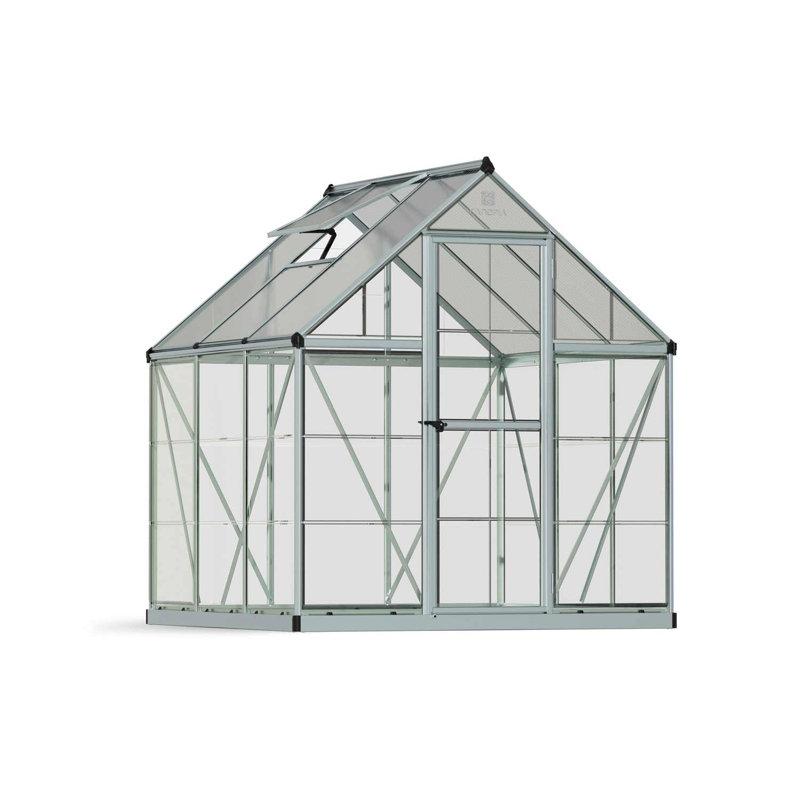 Palram - Ensemble de serre en aluminium en polycarbonate Canopia, Argent argent, H 82 po x l 73 po x P 72 po