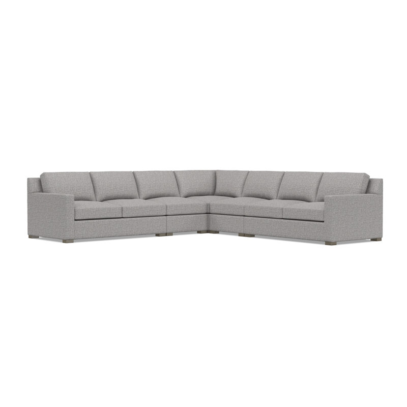 Bernhardt Kelsey 5-Piece Fabric Sectional, Gray Polyester