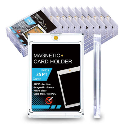 50ct Magnetic Card Holders, 35pt One Touch Card Holder for Trading Cards, U-V Protection Hard Cards Sleeves Case for Sports Game, Football, Baseball
