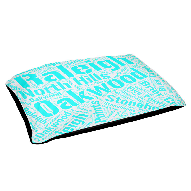 Oreiller rectangulaire designer, Petit L 28 po x l 18 po, Cyan, Raleigh
