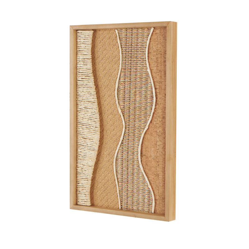 Cole And Grey Wood Handmade Dimensional Wavy Mixed Media Abstract Home Wall Decor With Various Textures And Patterns