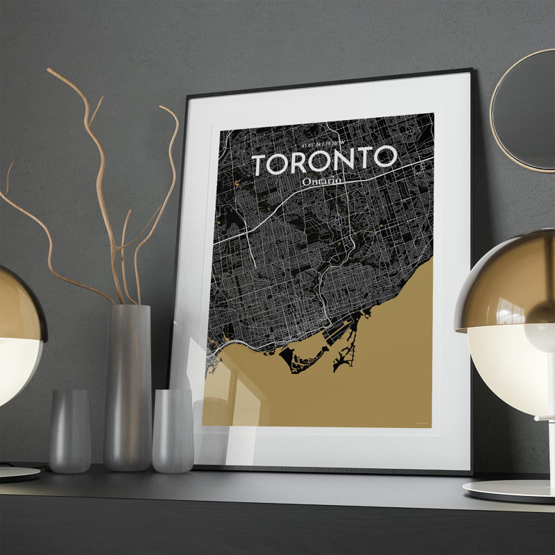 Toronto City Map In Luxe - No Frame Print, 27.6cm H x 19.7cm W x 0.05cm D