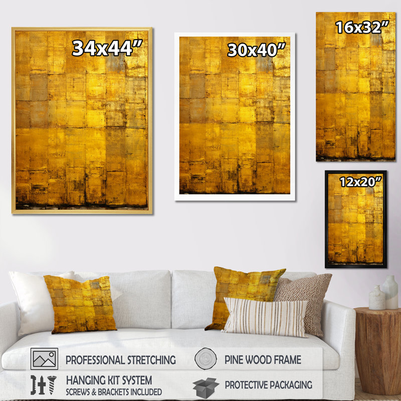 Ancienne opulence rétro or abstrait I - peinture abstraite, impressions d'art mural, H 40 po x l 30 po x P 1,5 po