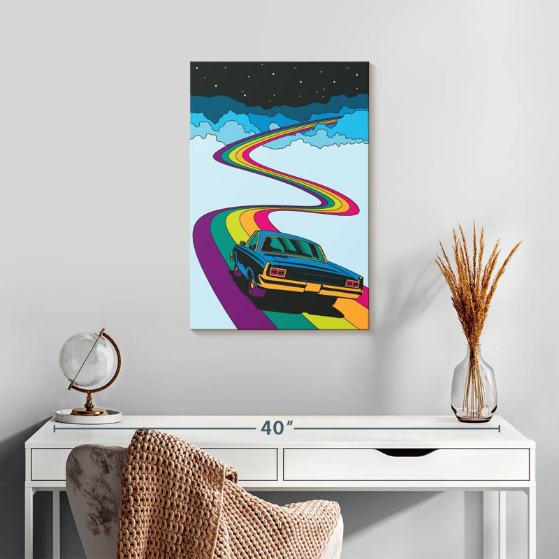 Mehar Rainbow Road Car, 24" H x 16" W
