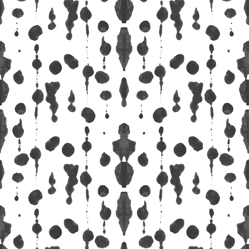Boho Rain 10' L x 24" W Wallpaper Roll, Non-pasted, Black