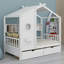 Lit maison avec tiroirs, tablette de rangement-1865102783