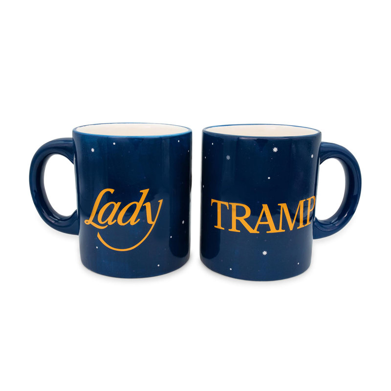Disney Lady and the Tramp Blue Ceramic Mug Set, 20-Ounce, 2 Pieces