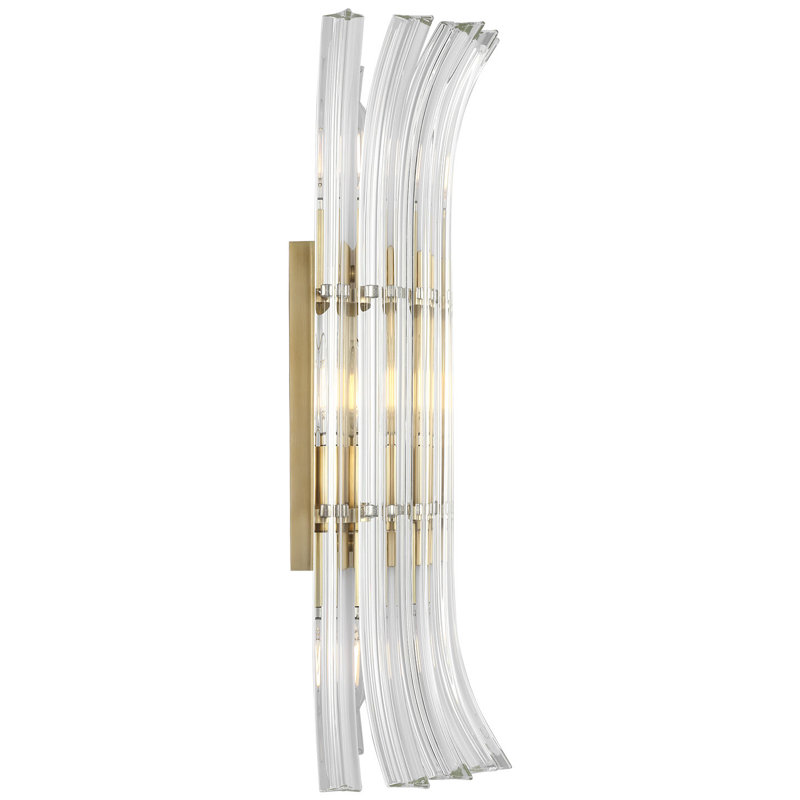 AERIN Rhine 21" Sconce with Crystal, Hand-Rubbed Antique Brass