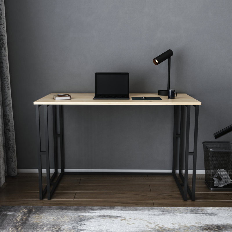 Kane 120cm W Rectangular Computer Desk, Oak/Black