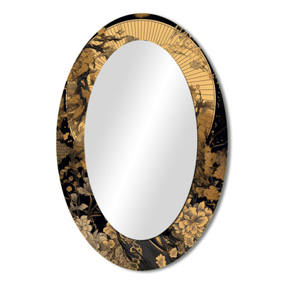 Elegant Japanese Woman I - Glam Oval Wall Mirror