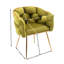Fauteuil simple en velours pour chambre à coucher - détail orné, olive, profondeur 28,51 po, l 22,13 po, H 28,98 po, coin douillet luxueux 17,73 lb-210798286-210798291