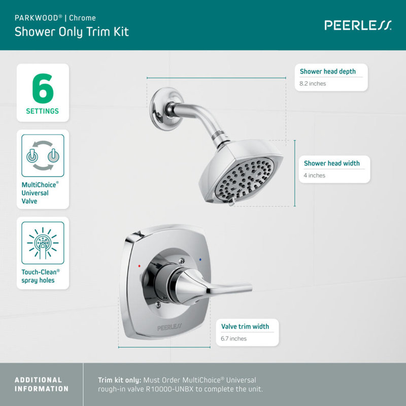 Shower Only Trim Kit, Chrome