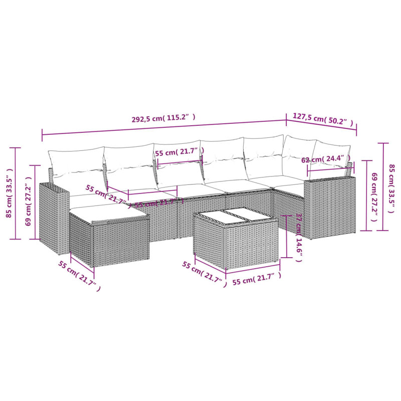 Vidaxl Garden Sofa Set Black, Cream White