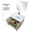 Rustique 30 po Meuble-lavabo large avec comptoir en quartz blanc, robinet en métal, miroir 28 po et comptoir avec robinet Perfidious