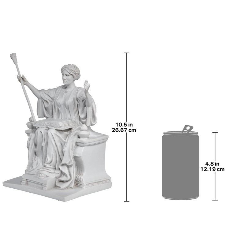 Alma Mater White Resin Athena Sculpture with Scepter