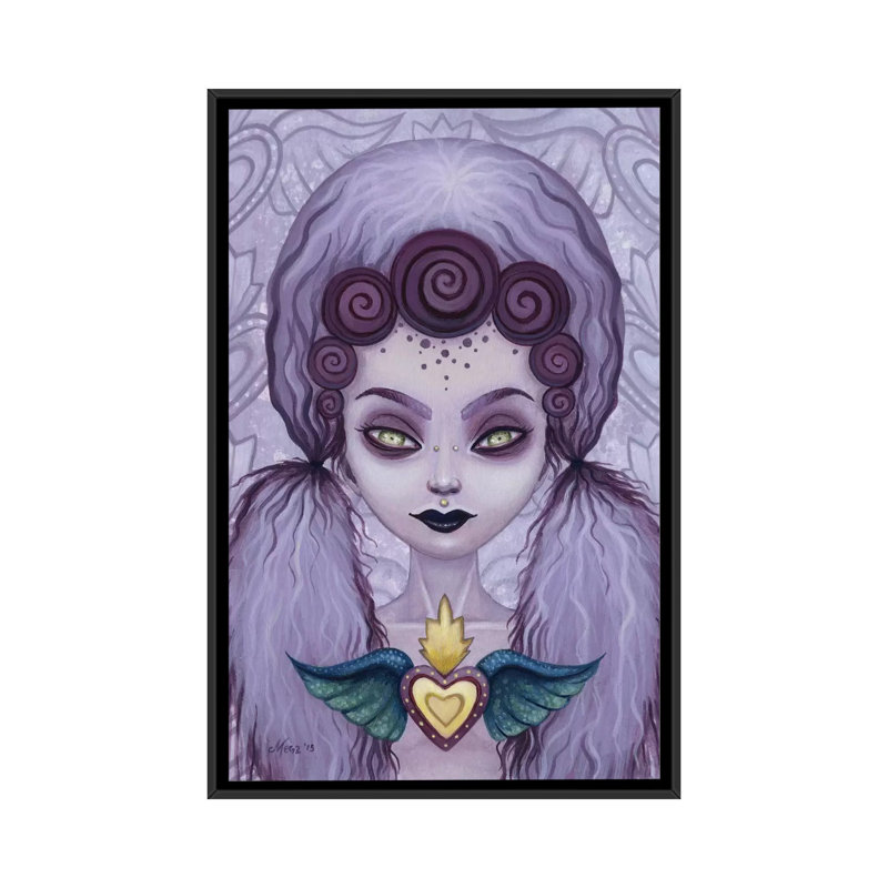 « rosa », impression sur toile, H 26 po x l 18 po x P 1,5 po, Toile encadrée noire, Pas de tapis