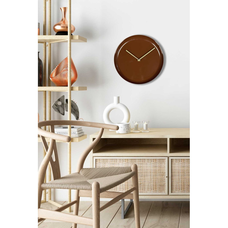 Horloge murale décorative en métal, Brun