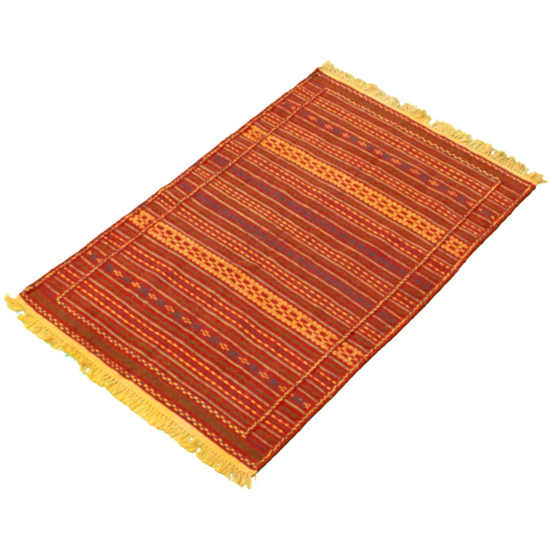 Tapis décoratif en laine noué à la main de conception unique 3 pi 3 po x 5 pi New Age