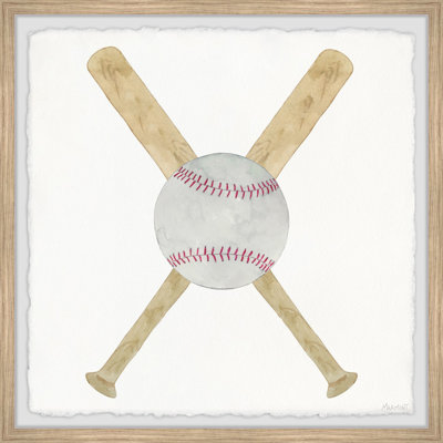 Minda Bats and Baseball Framed Print