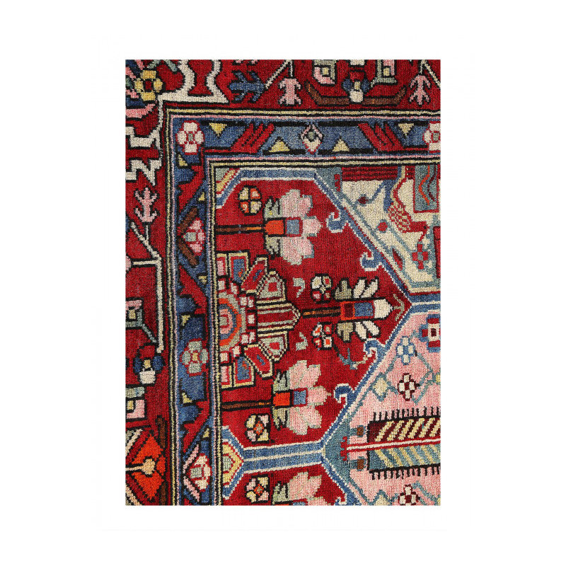 Persian antique bakhtiari rug 4'8"x7'3"