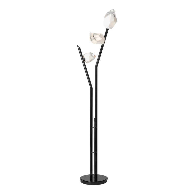 Chrysalis 74.4" Tree Floor Lamp, Bronze, White Polished Crystal