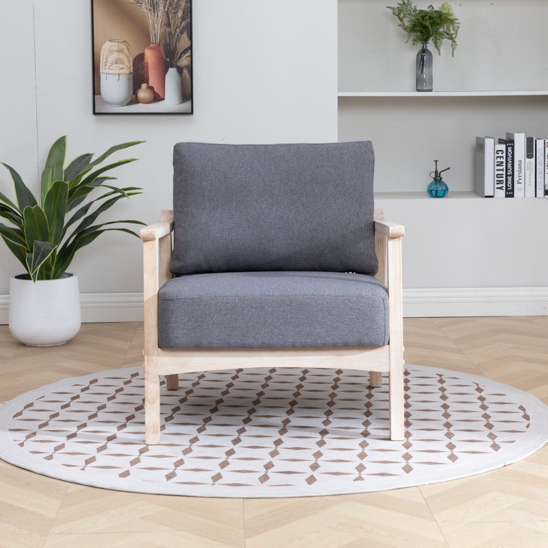 Willbanks Upholstered Armchair, Plush Gray Linen
