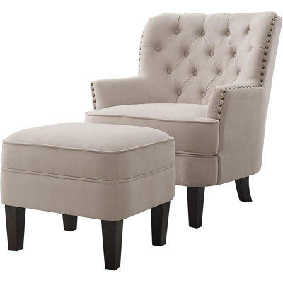 Home Office Chair, Button Tufted, Large, Beige