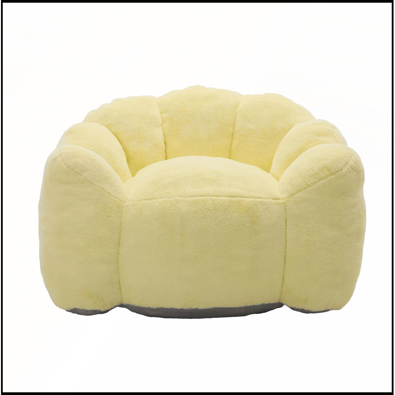Fauteuil à billes Lotus avec compression et anneau de traction pour le salon et la chambre à coucher, jaune, Jaune