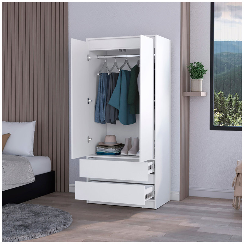 Armoire 2 tiroirs, Blanc
