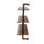 Tablettes industrielles à fixation murale - 3 tablettes et 2 tablettes en bois rustique avec 3 crochets, tablette de bar de ferme de 36 pouces, bibliothèque pour bureau de chambre à coucher, noyer