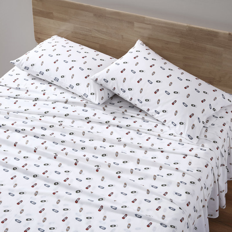 Shasta Lake Cotton Percale Standard Sheet Set, Full Sheet Set with 2 Pillowcases, Explore Lantern