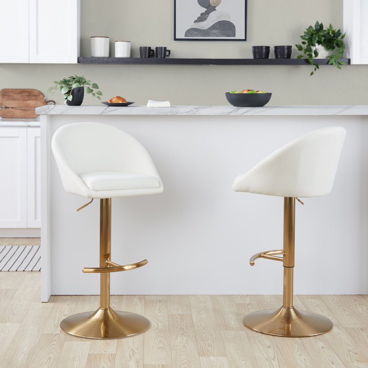 Matisse Highback Adjustable Barstool With Rounded T Footrest - Set Of 2