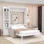 Grand lit escamotable en bois avec lumières et tablettes-731509842