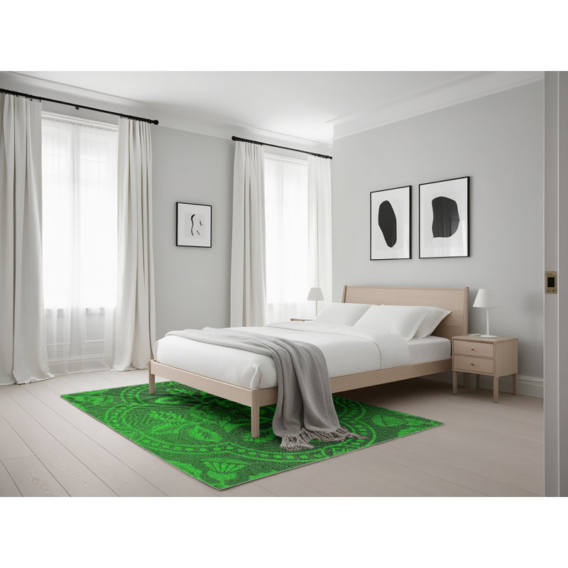 Tapis de zone verte à motif Hopley, Rectangle 5 pi x 7 pi