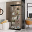 Vitrine en verre avec porte double à 5 tablettes, vitrines pour salon, chambre à coucher, bibliothèque en verre-901774398