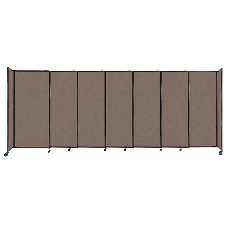 Cloison portative coulissante en tissu StraightWall, H 72 po x l 186 po x P 1 po, Café au lait