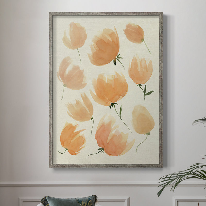 FallenFlowersI Framed Print - Solid Wood, 15" H x 12" W