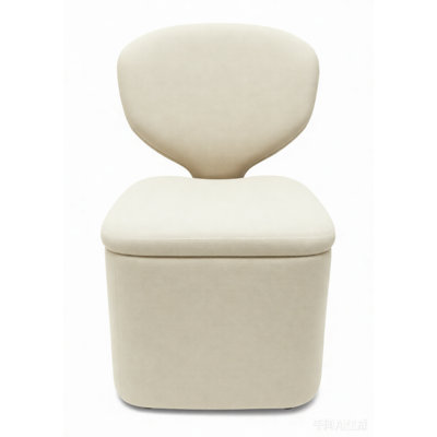 Fauteuil d'appoint moderne sans accoudoirs à dossier pétale en chenille, tabouret de coiffeuse mobile et rembourré pour salon et chambre, tabouret d'appoint pivotant à 360 degrés avec roulettes