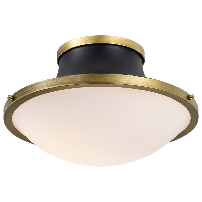 Plafonnier encastré en verre Arbaz, Noir mat, H 10,13 po x l 18 po x P 18 po