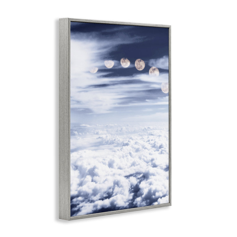 «Moon Phases Over Clouds Grey», art de la giclée par Sundance Group, H 30 po x l 20 po, Estampe numérique Farmhouse