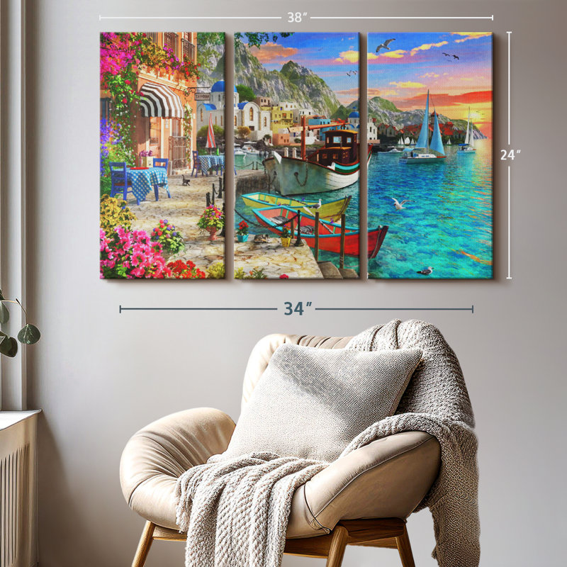 Impression sur toile Grandios Grèce, H 24 po x l 38 po x P 1,25 po